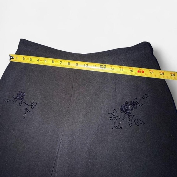 Vintage Betsy Lauren Black Wide-Leg beaded sheer overlay - Picture 6 of 7